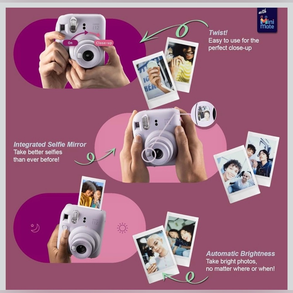 INSTAX 12 fujifilm (like new) instant camera - Picture 2 of 11